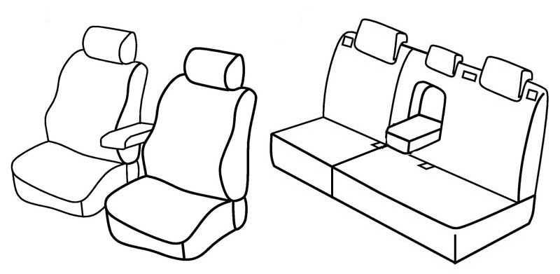 Set coprisedili Superior - Nero/Grigio - su misura per Ford Focus 5p (02/05>02/11)  - Ford Focus Wagon (02/05>05/11)