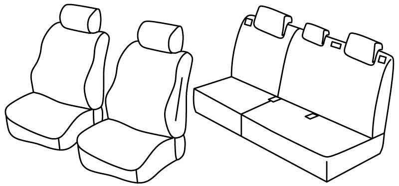 Set coprisedili Superior - Nocciola - su misura per Ford Kuga (06/08>02/13) Trend