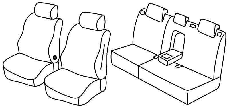 Set coprisedili Superior - Nero/Grigio - su misura per Ford Kuga (06/08>02/13) Titanium