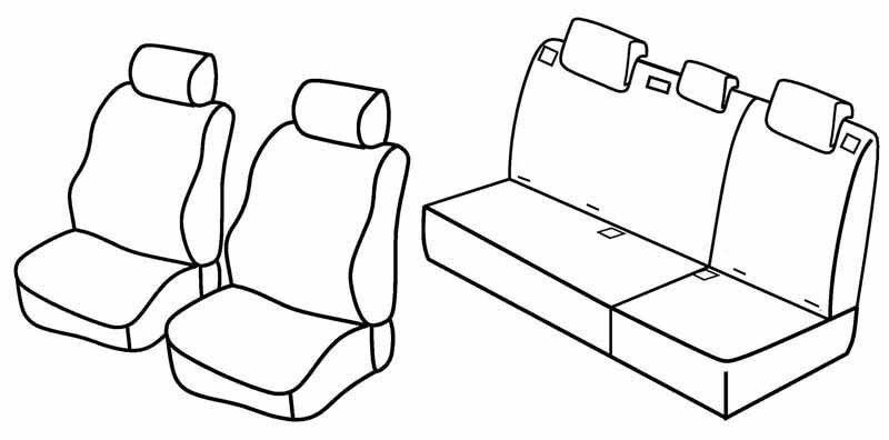 Set coprisedili Superior - Nero/Rosso - su misura per Hyundai i10 (04/08>10/13)