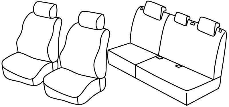 Set coprisedili Superior - Nero/Rosso - su misura per Hyundai i20 5p (02/09>05/12)