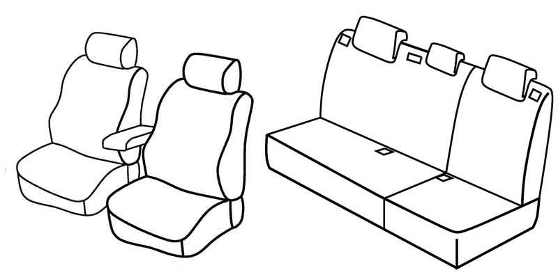 Set coprisedili Superior - Nero/Rosso - su misura per Hyundai i30 5p (09/07>02/12)