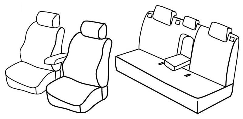 Set coprisedili Superior - Grigio/Nero - su misura per Hyundai i30 CW (04/08>08/12)