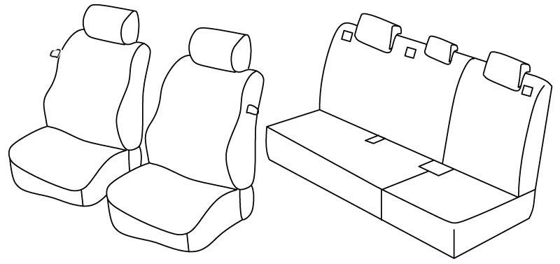 Set coprisedili Superior - Nero/Grigio - su misura per Hyundai i30 3p (01/13>12/16)