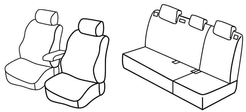 Set coprisedili Superior - Nero/Blu - su misura per Hyundai i30 5p (03/12>12/16)  - Hyundai i30 Wagon (09/12>04/17)