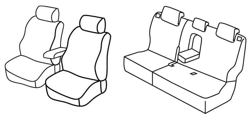 Set coprisedili Superior - Grigio/Nero - su misura per Hyundai ix20 (11/10>12/20)