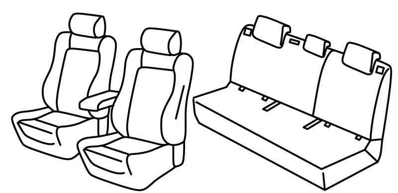 Set coprisedili Superior - Nero/Rosso - su misura per Hyundai i30 5p (01/17>)