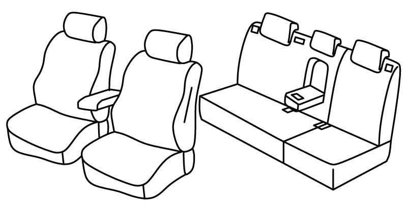 Set coprisedili Superior - Nero/Rosso - su misura per Hyundai i30 5p (03/12>12/16)