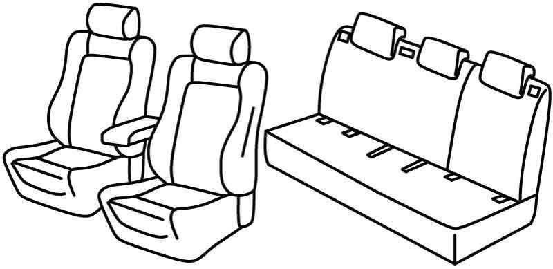 Set coprisedili Superior - Nero/Rosso - su misura per Hyundai i30 5p (01/17>) N