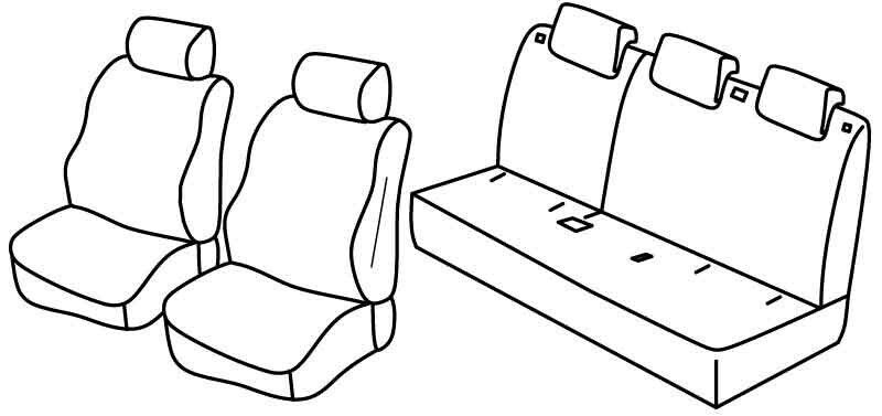 Set coprisedili Superior - Nero/Blu - su misura per Hyundai i10 5p (03/20>)