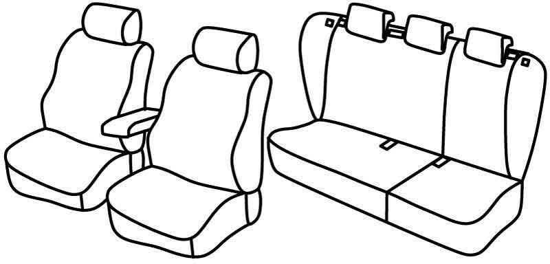 Set coprisedili Superior - Nero/Blu - su misura per Kia Cee'd 5p (02/07>04/12)