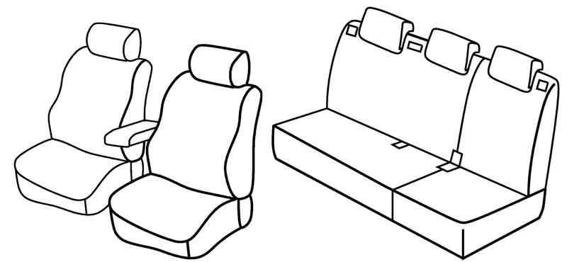 Set coprisedili Superior - Nero/Grigio - su misura per Kia Cee'd Sportswagon (09/12>09/18)