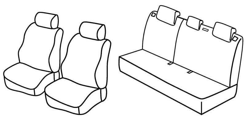 Set coprisedili Superior - Nero/Rosso - su misura per Kia Soul (03/09>12/13)
