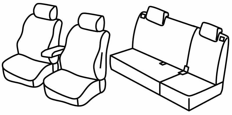 Set coprisedili Superior - Nero/Rosso - su misura per Kia Cee'd 5p (05/12>09/18)