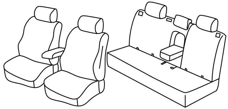 Set coprisedili Superior - Nero/Rosso - su misura per Kia Niro (09/16>)