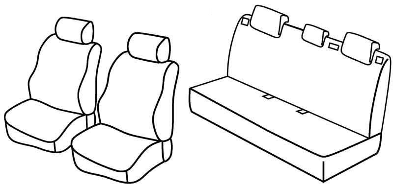 Set coprisedili Superior - Grigio/Nero - su misura per Mazda 2 5p (10/07>02/15)