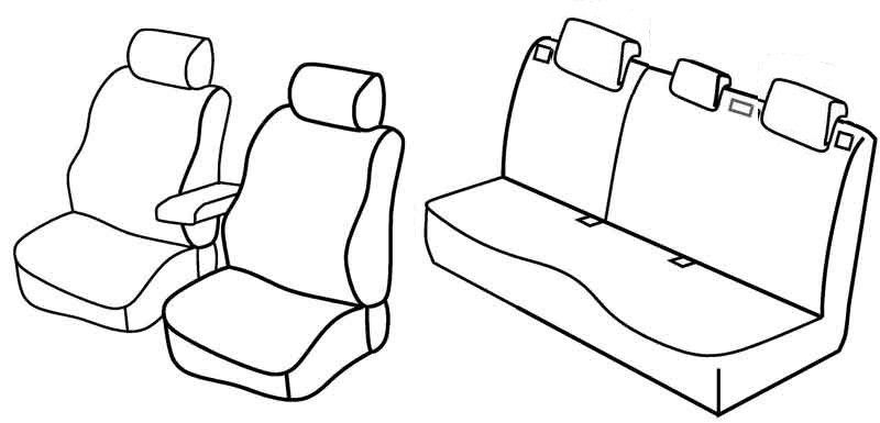 Set coprisedili Superior - Nero/Rosso - su misura per Mazda 3 5p (04/09>12/13)