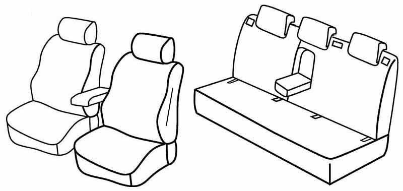 Set coprisedili Superior - Nero/Grigio - su misura per Nissan Note (03/06>09/13) E11