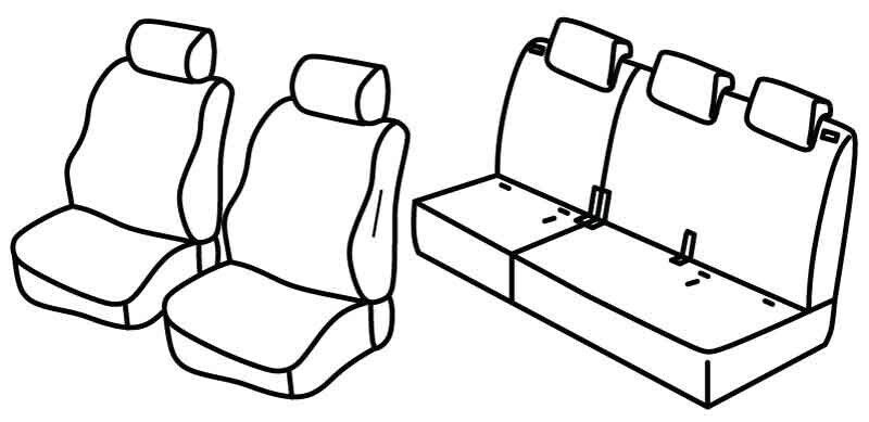 Set coprisedili Superior - Grigio/Nero - su misura per Nissan NV200 (09/09>) Electric