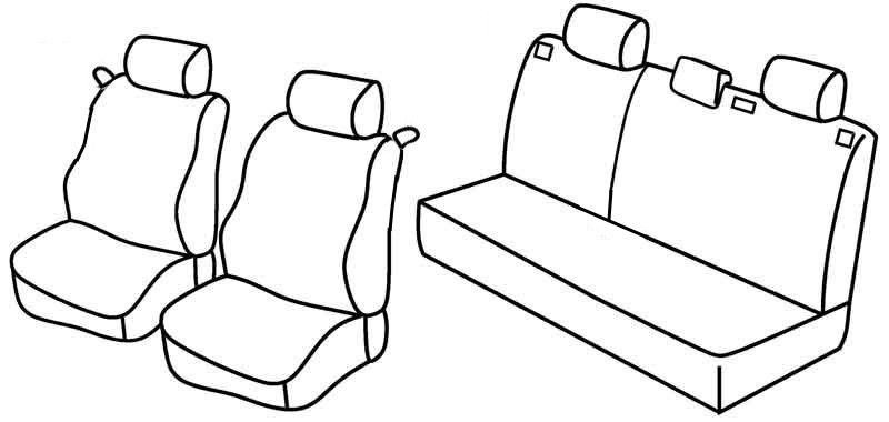Set coprisedili Superior - Grigio/Nero - su misura per Opel Astra G 3p (11/00>03/05)