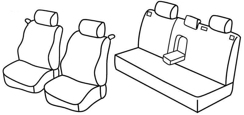 Set coprisedili Superior - Nero/Rosso - su misura per Opel Astra G 3p (11/00>03/05)
