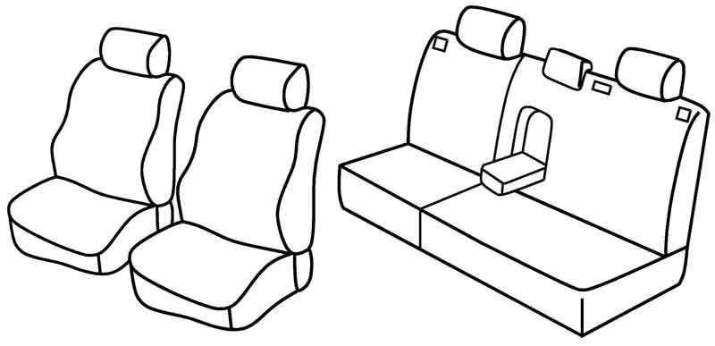 Set coprisedili Superior - Nero/Blu - su misura per Opel Astra G sw (10/98>02/04)