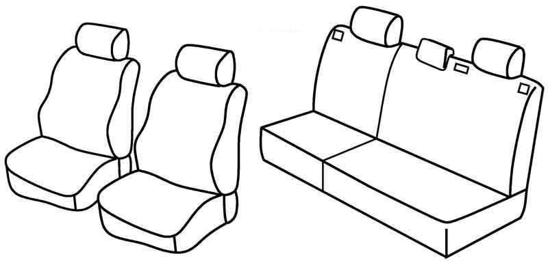 Set coprisedili Superior - Nero/Grigio - su misura per Opel Astra G sw (10/98>02/04)