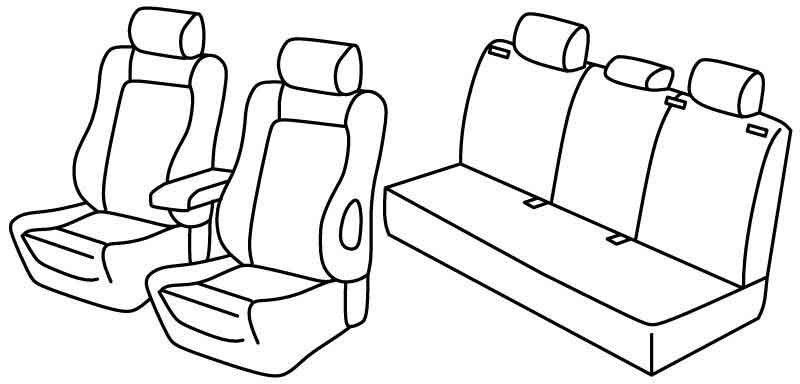Set coprisedili Superior - Nero/Blu - su misura per Opel Astra H 5p (03/04>12/09)