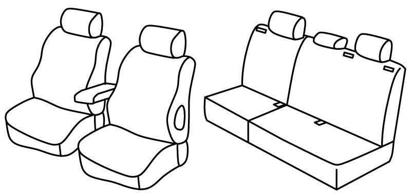 Set coprisedili Superior - Nero/Grigio - su misura per Opel Astra H Sports Tourer (03/04>10/10)