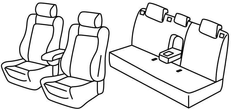 Set coprisedili Superior - Nero/Blu - su misura per Opel Astra J GTC (09/11>08/18)