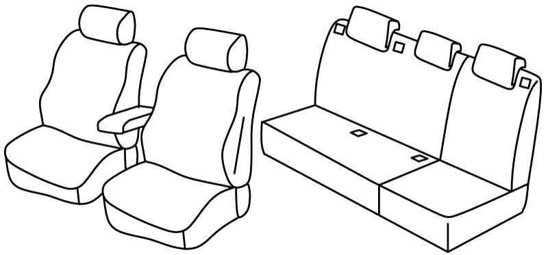 Set coprisedili Superior - Nero/Rosso - su misura per Opel Astra J Sports Tourer (11/12>02/16)