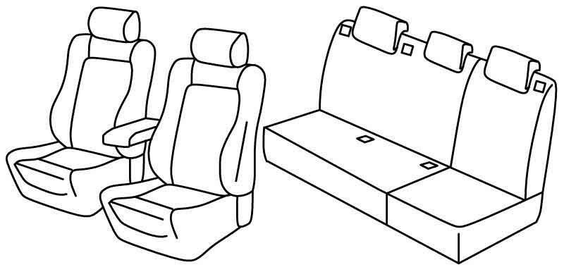 Set coprisedili Superior - Nero/Rosso - su misura per Opel Astra J Sports Tourer (11/10>02/16)