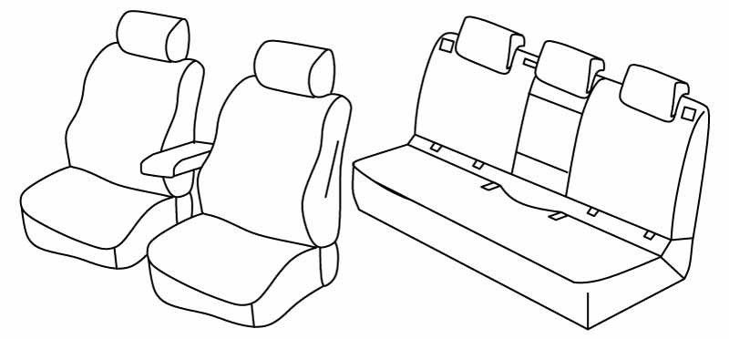 Set coprisedili Superior - Nero/Grigio - su misura per Opel Astra K Sports Tourer (03/16>)