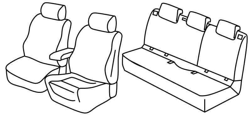 Set coprisedili Superior - Nero/Rosso - su misura per Opel Astra K 5p (11/15>)