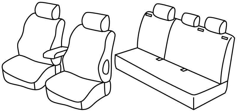 Set coprisedili Superior - Nero/Rosso - su misura per Opel Astra H 5p (03/04>12/09)