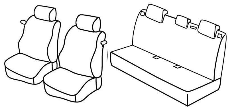 Set coprisedili Superior - Beige - su misura per Peugeot 207 3p (05/06>11/12)  - Peugeot 207 Plus 3p (02/13>08/14)