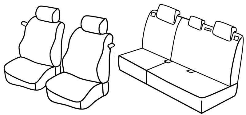 Set coprisedili Superior - Grigio/Nero - su misura per Peugeot 207 3p (05/06>11/12)  - Peugeot 207 Plus 3p (02/13>08/14)