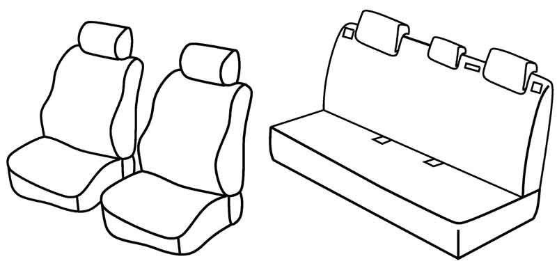 Set coprisedili Superior - Beige - su misura per Peugeot 207 5p (05/06>11/12)  - Peugeot 207 Plus 5p (02/13>08/14)