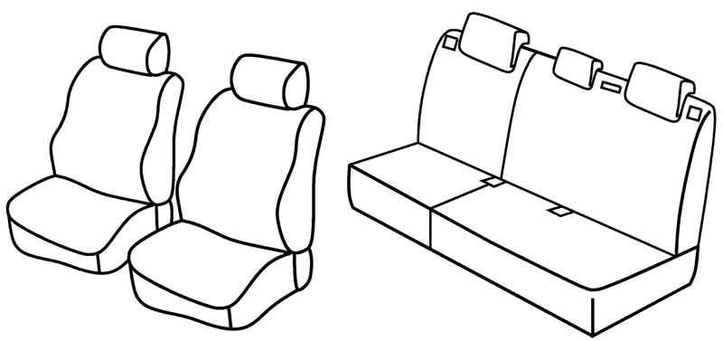 Set coprisedili Superior - Beige - su misura per Peugeot 207 5p (05/06>11/12)  - Peugeot 207 Plus 5p (02/13>08/14)
