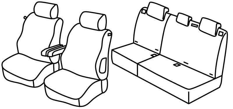 Set coprisedili Superior - Nero/Blu - su misura per Peugeot 307 3p (06/01>08/07) fino al 2005