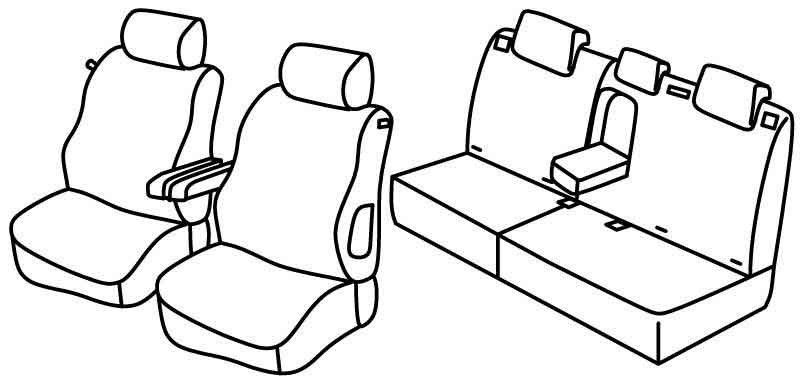 Set coprisedili Superior - Nero/Blu - su misura per Peugeot 307 3p (06/01>08/07)