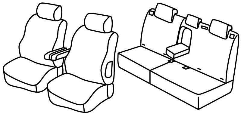 Set coprisedili Superior - Nero/Grigio - su misura per Peugeot 307 5p (06/01>08/07) dal 2006