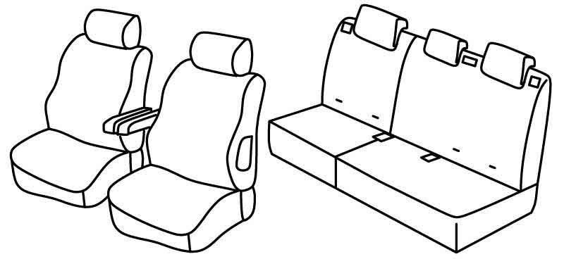 Set coprisedili Superior - Beige - su misura per Peugeot 307 5p (06/01>08/07) dal 2006