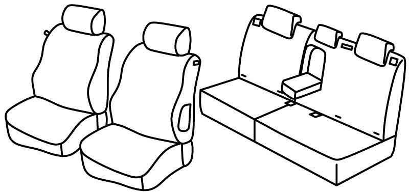 Set coprisedili Superior - Grigio/Nero - su misura per Peugeot 307 3p (06/01>08/07) dal 2006
