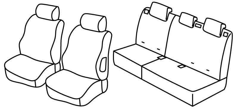 Set coprisedili Superior - Nero/Rosso - su misura per Peugeot 307 5p (06/01>08/07) dal 2006