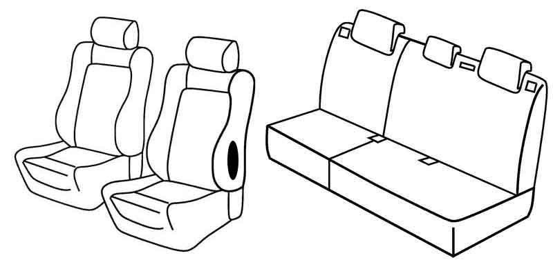Set coprisedili Superior - Nero/Blu - su misura per Peugeot 207 5p (05/06>11/12)