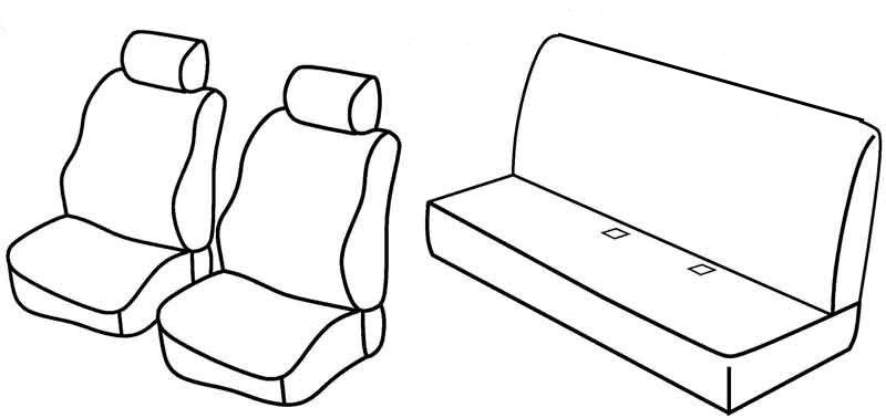 Set coprisedili Superior - Nero/Grigio - su misura per Renault Kangoo 5p (01/97>01/08) fino al 2006