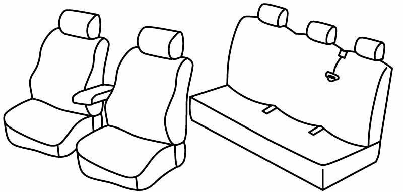 Set coprisedili Superior - Nero/Grigio - su misura per Renault Kangoo 5p (02/08>05/21) Maxi