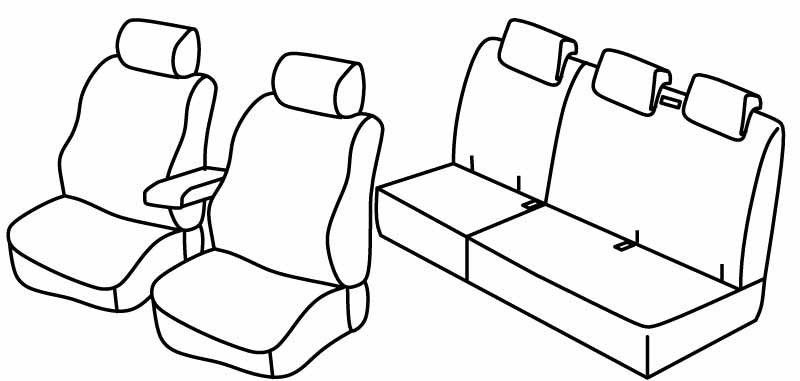 Set coprisedili Superior - Beige - su misura per Renault Kangoo 5p (02/08>05/21) Maxi