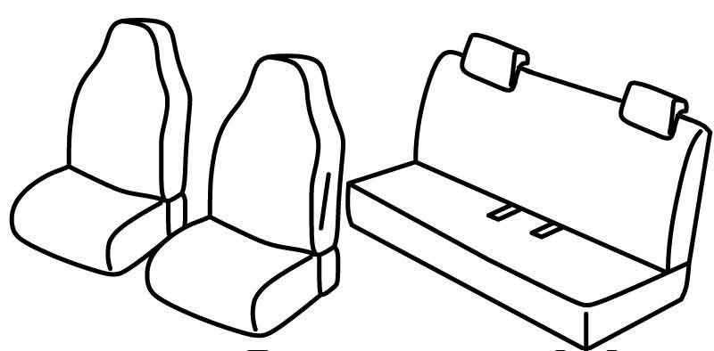 Set coprisedili Superior - Nero/Blu - su misura per Renault Zoe (04/13>11/19)